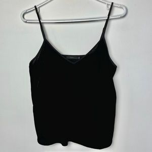 TALULA Aritzia Black Velvet Camisole Tank with Adjustable Straps S